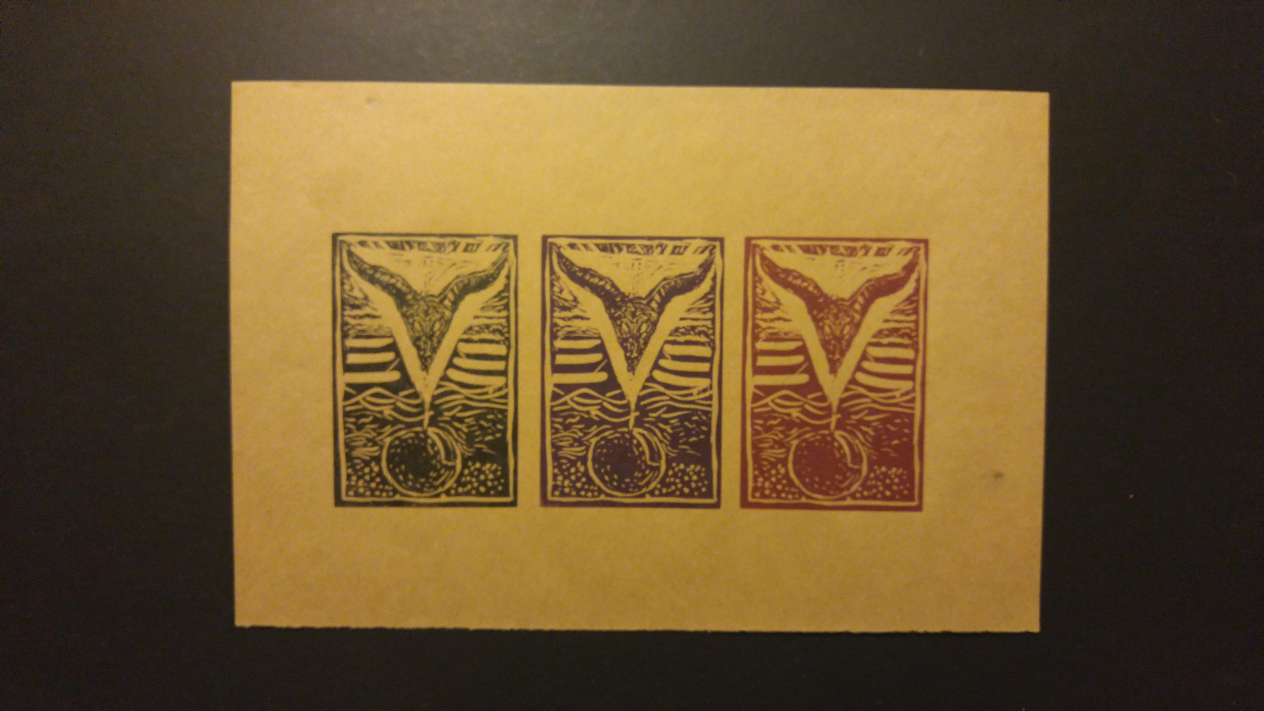 Three Bulls Print print